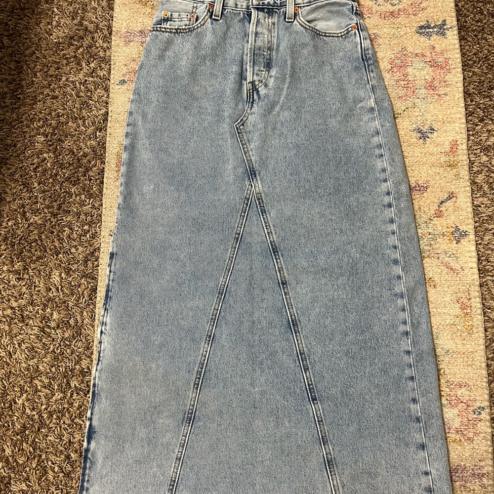 Levi denim long skirt